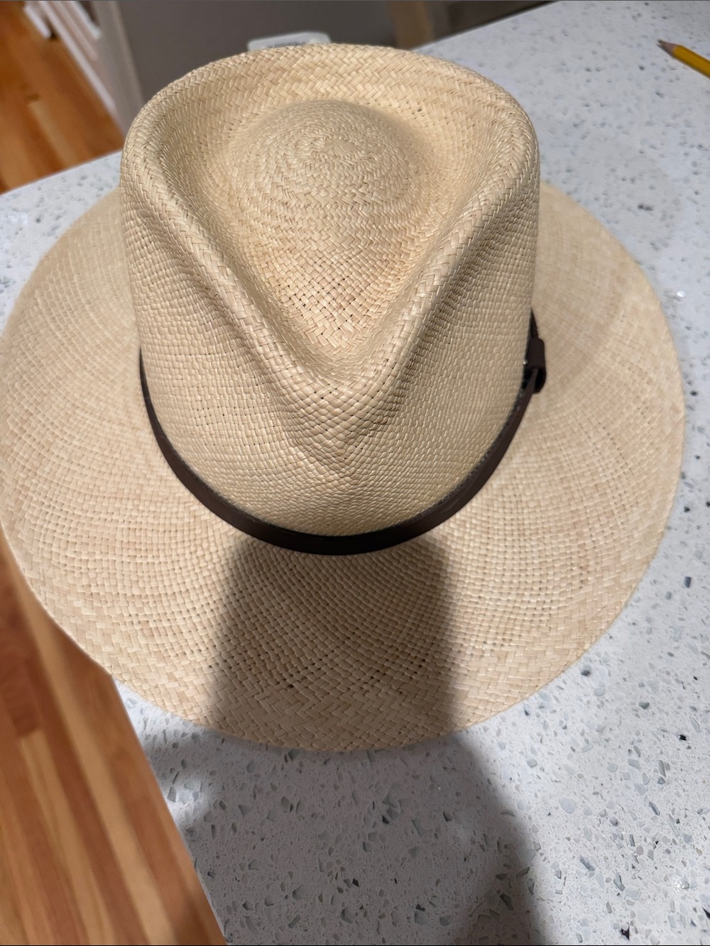 Scala Natural Straw Fedora with Brown Band